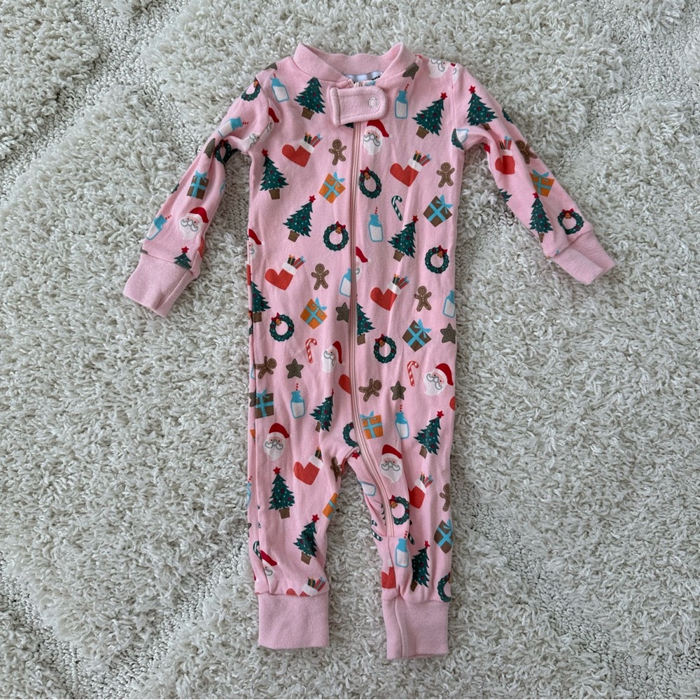 Sun Peony Coconut Holiday PJ Zipper Onesie for Baby